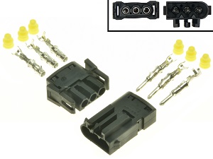 BMW C400 F650 F700 F800 spanningsregelaar stekker set (AMP 1-828817-1, BMW 1378114, PA66) BMW C400 F650 F700 F800 spanningsregelaar stekker set (AMP 1-828817-1, BMW 1378114, PA66)