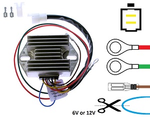 CARR1631 - Ducati 6V 12V spanningsregelaar CARR1631 - Ducati 6V 12V spanningsregelaar