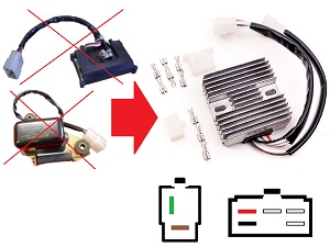 CARR351 - Yamaha XS650 MOSFET Spanningsregelaar gelijkrichter CARR351 - Yamaha XS650 MOSFET Spanningsregelaar gelijkrichter