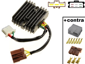 CARR971 - Aprilia RSV1000 Mille Tuono Caponord Futura SL1000 Falco MOSFET Regulador de tensão retificador + conectores contra CARR971 - Aprilia RSV1000 Mille Tuono Caponord Futura SL1000 Falco MOSFET Regulador de tensão retificador + conectores contra