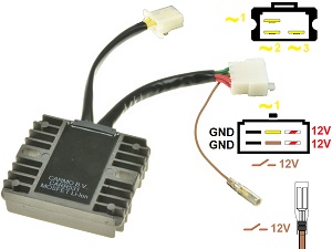 CARR531-Z1300-A4 Kawasaki Z1300 KZ1300 A4 MOSFET Spanningsregelaar gelijkrichter (SH541-12) CARR531-Z1300-A4 Kawasaki Z1300 KZ1300 A4 MOSFET Spanningsregelaar gelijkrichter (SH541-12)
