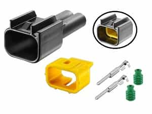 RFW-2P090-M set - mannelijke motorfiets connector 2 polig RFW-2P090-M set - mannelijke motorfiets connector 2 polig