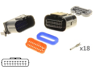 Kawasaki Suzuki Yamaha 18 voudige ECU CDI ECM motorfiets stekker aansluiting set - Male + Female Kawasaki Suzuki Yamaha 18 voudige ECU CDI ECM motorfiets stekker aansluiting set - Male + Female