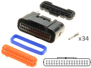 Kawasaki Suzuki Yamaha 34 voudige ECU CDI ECM motorfiets stekker aansluiting set Kawasaki Suzuki Yamaha 34 voudige ECU CDI ECM motorfiets stekker aansluiting set