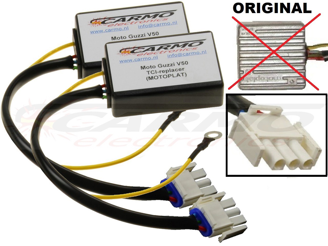 Motoplat Moto Guzzi V50 Nato igniter ignition module CDI TCI Box (2X) - MotoPlat 9635105 - Clique na Imagem para Fechar