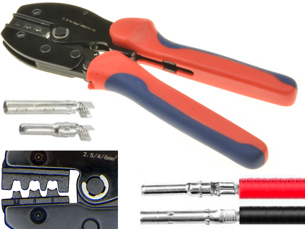 AMP faston crimping tool plier - 2.5mm2-6mm2 / 13-10AWG - Clique na Imagem para Fechar