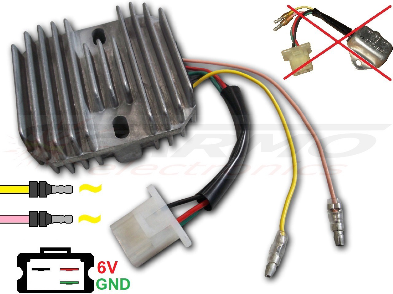 CARR681 SH223 Honda XL250S GN400 CB125s XL125s XL185s 6V Voltage regulator rectifier - Clique na Imagem para Fechar