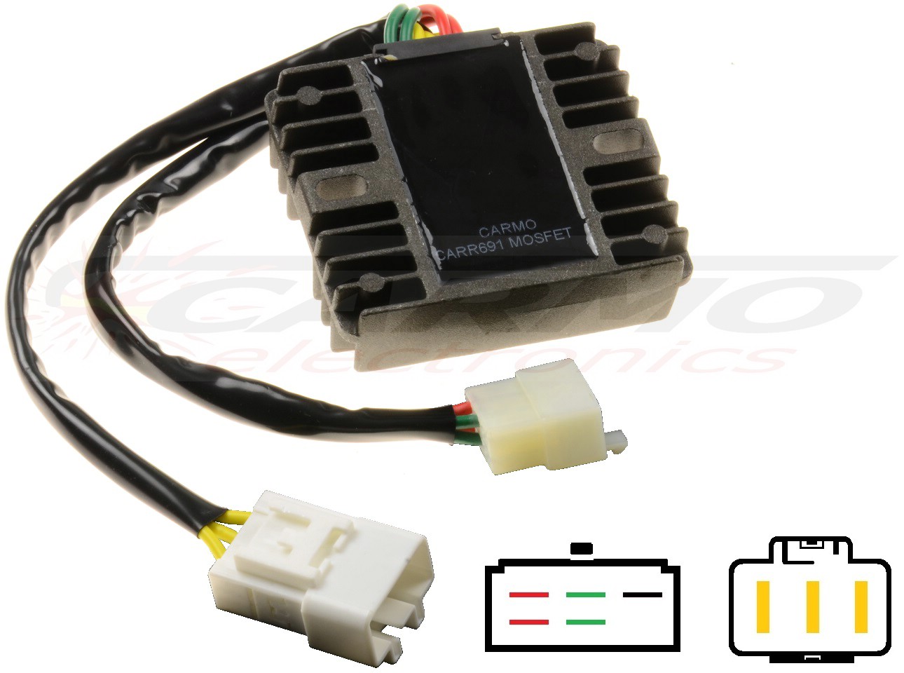 CARR691 Honda CBR600 CBR900 VFR800 VTR1000 CBR1100XX VTX1800 MOSFET Voltage regulator rectifier Lithium Ion - Clique na Imagem para Fechar