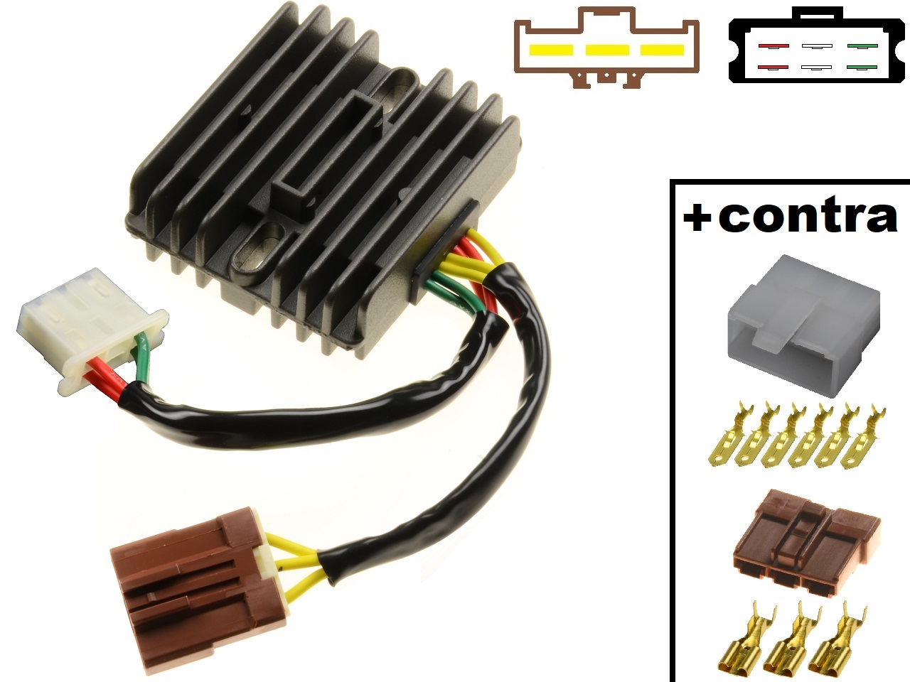 CARR971 - Aprilia RSV1000 Mille Tuono Caponord Futura SL1000 Falco MOSFET Regulador de tensão retificador + conectores contra - Clique na Imagem para Fechar
