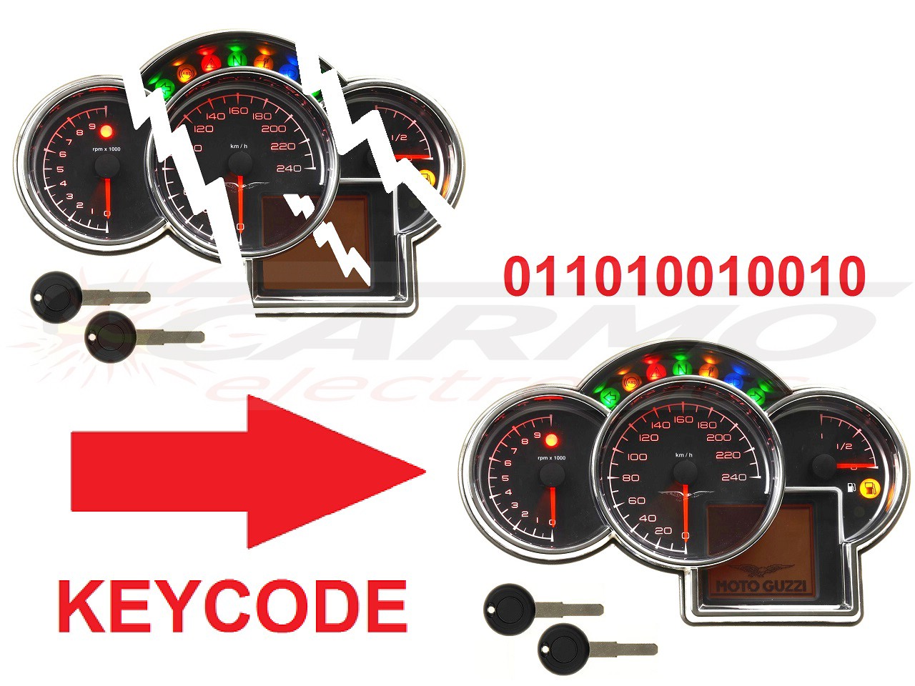 Moto Guzzi gegevens kopiëren sleutel code mile km - Clique na Imagem para Fechar