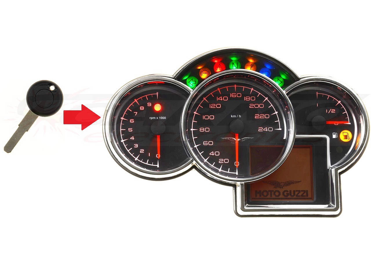 Moto Guzzi 1x transponder key programmeren → telerunit - Clique na Imagem para Fechar