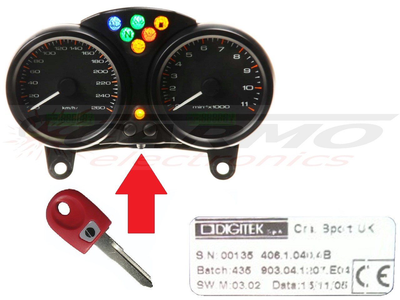Ducati 1x chip sleutel → DIGITEK Dashboard - Clique na Imagem para Fechar
