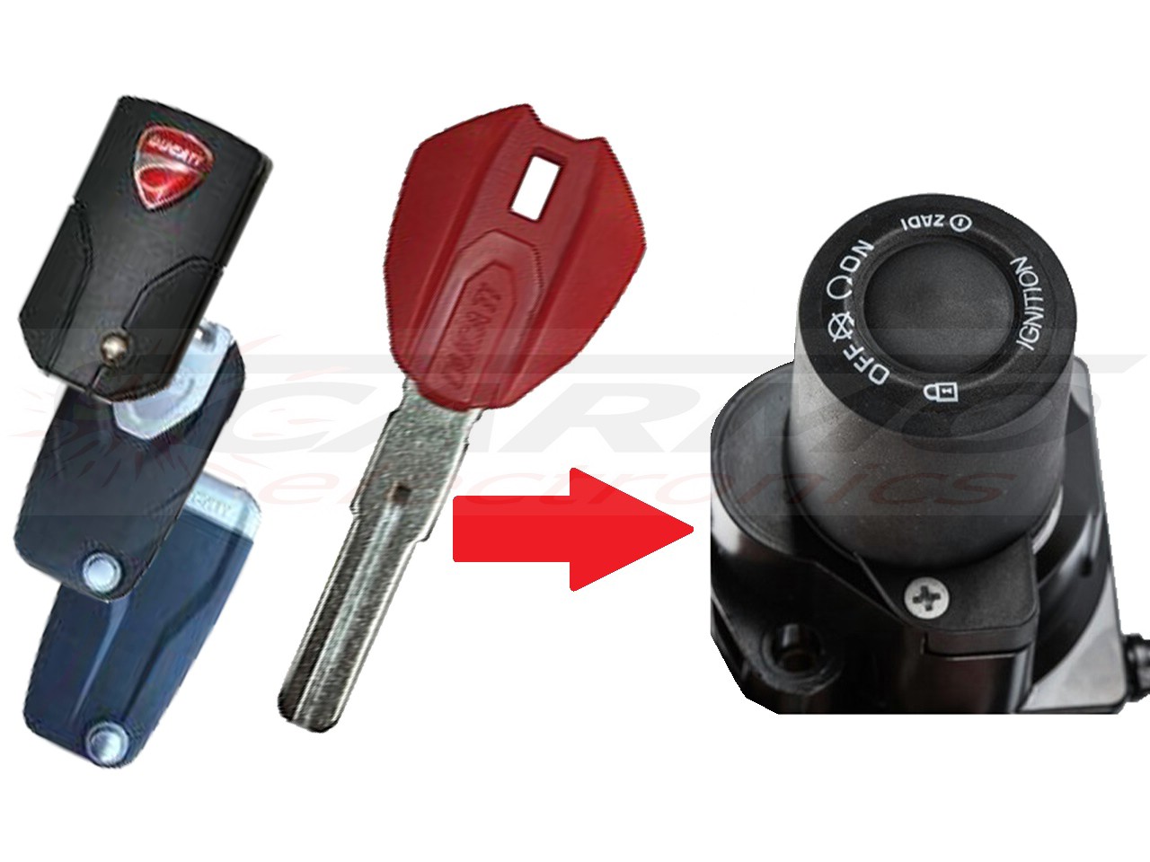 Ducati Multistrada Diavel keyless hands free system lost key FOBs chip programming - Clique na Imagem para Fechar