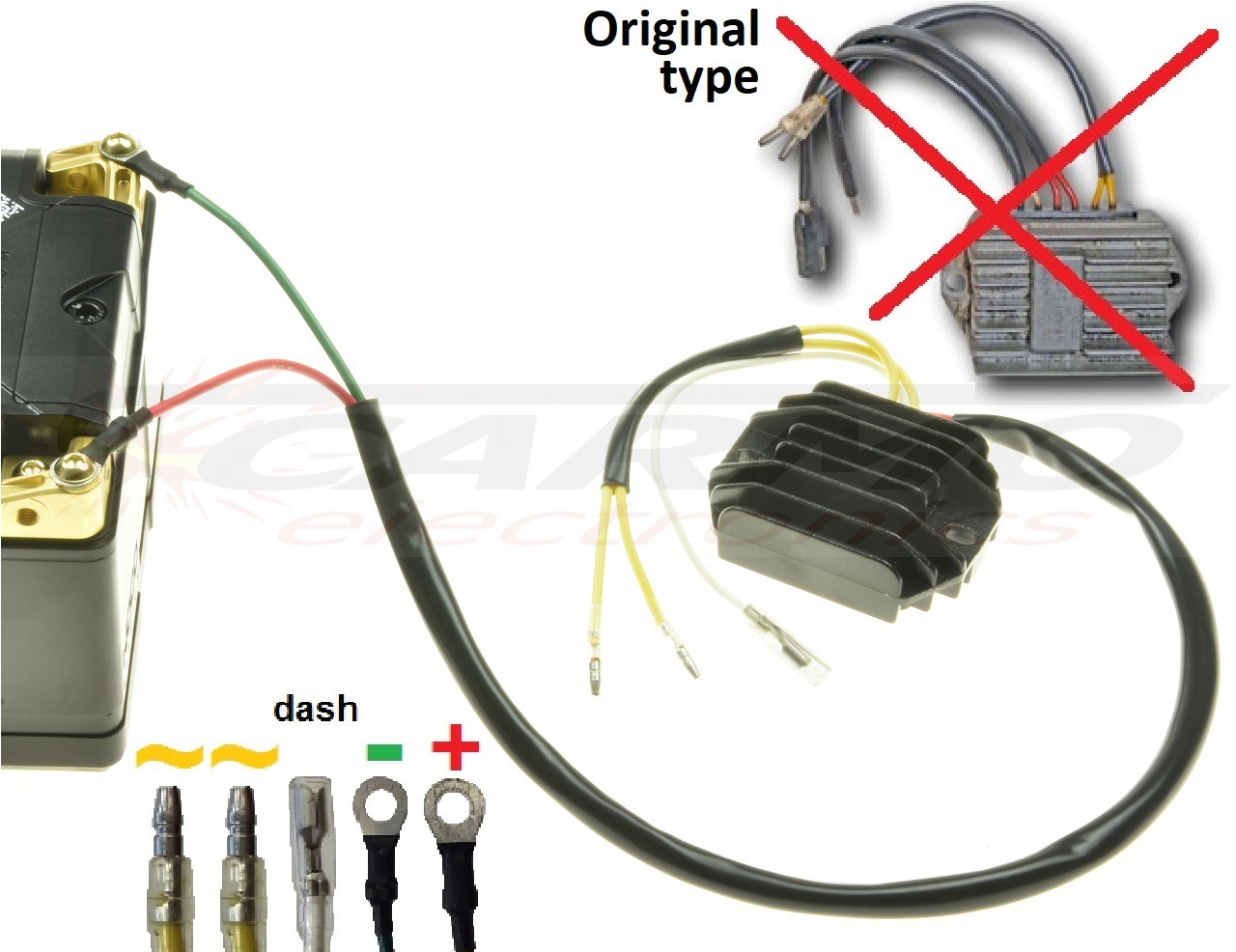 CARR511 - Ducati Moto Guzzi 2 fase MOSFET Spanningsregelaar gelijkrichter - Clique na Imagem para Fechar