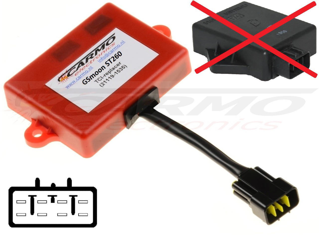 Improved Xingyue GS-Moon ST260 - CDI igniter, no limiter - Clique na Imagem para Fechar