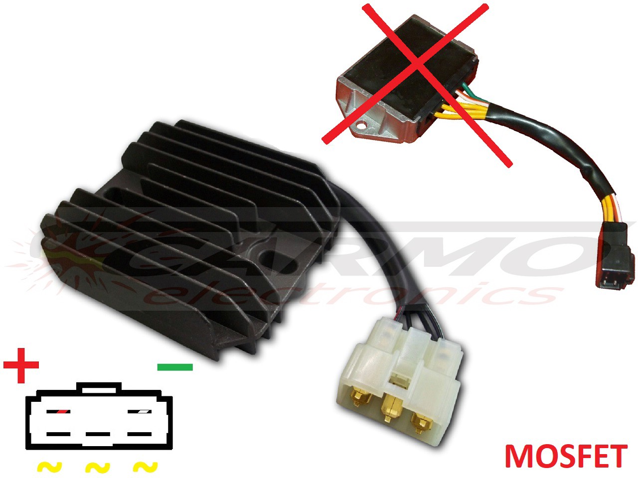 CARR201 - MOSFET Gasgas Gas Gas Spanningsregelaar gelijkrichter (MFS450434009 Ducati) - Clique na Imagem para Fechar