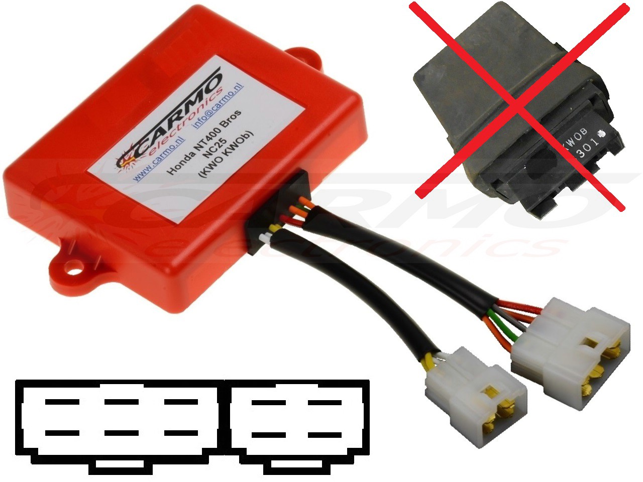 Honda NT400 NTV600 NTV650 Bros Hawk Revere igniter ignition module CDI TCI Box (KW0, KW0b, MS9, 512E1) - Clique na Imagem para Fechar