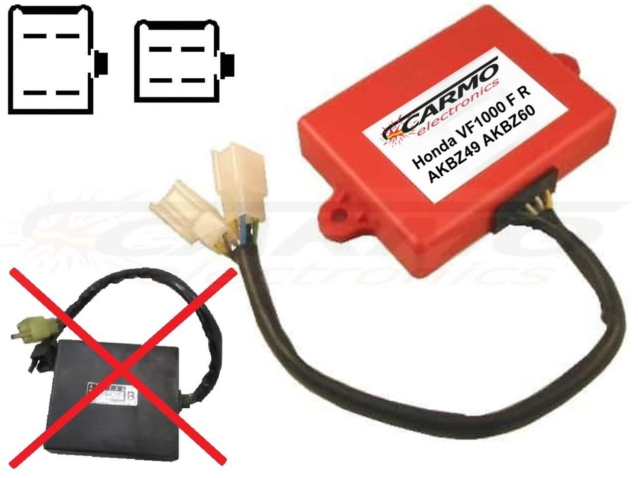 Honda VF1000F VF1000R Bol d'Or Interceptor igniter ignition module CDI TCI Box (AKBZ49, AKBZ60, 131100-4552, 131100-4790) - Clique na Imagem para Fechar