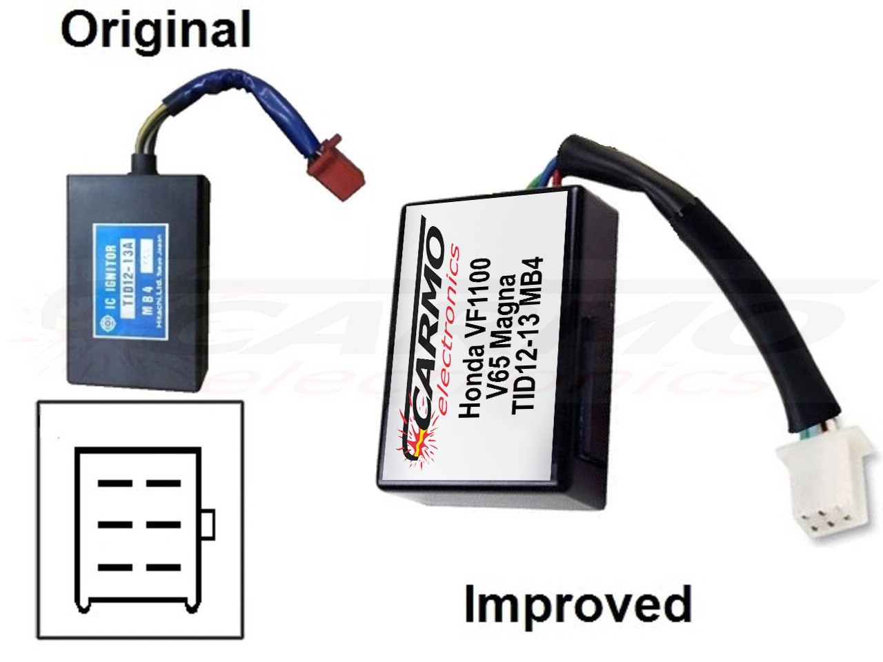 Honda VF1000 VF1000F VF1000R Interceptor SC15 igniter ignition module CDI TCI Box (AKBZ29, MB4, MB6, TID12-13-17-23) 2x - Clique na Imagem para Fechar