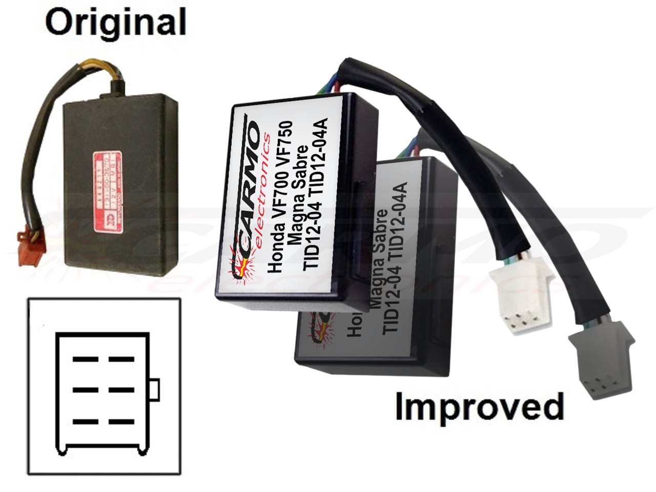 Honda VF700 VF750 V40 V45 Magna Sabre Interceptor igniter ignition module CDI TCI Box (TID12-04(A), 131100-, AKBZ) 2x - Clique na Imagem para Fechar