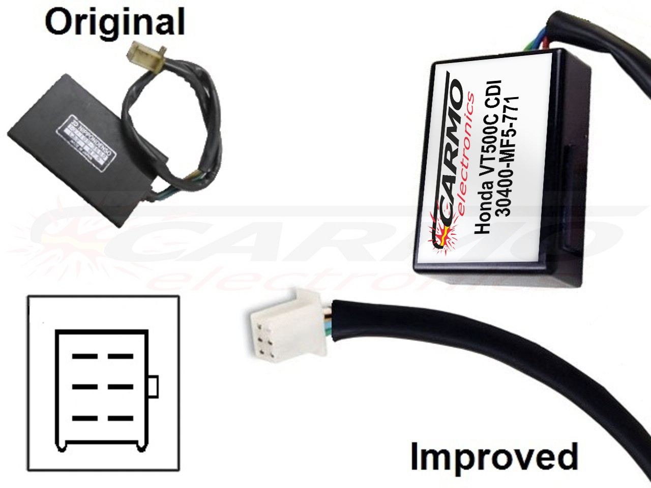Honda VT500 V30 Shadow igniter ignition module CDI TCI Box (MF5, 131100-355) - Clique na Imagem para Fechar
