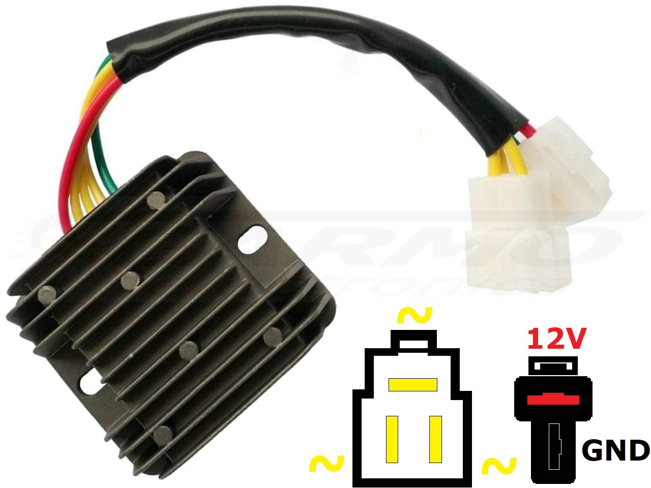 CARR204-Hy - Hyosung GT650R GT650 GV650 GV700 ST7 GT650S MOSFET Voltage regulator rectifier - Lithium Ion - Clique na Imagem para Fechar