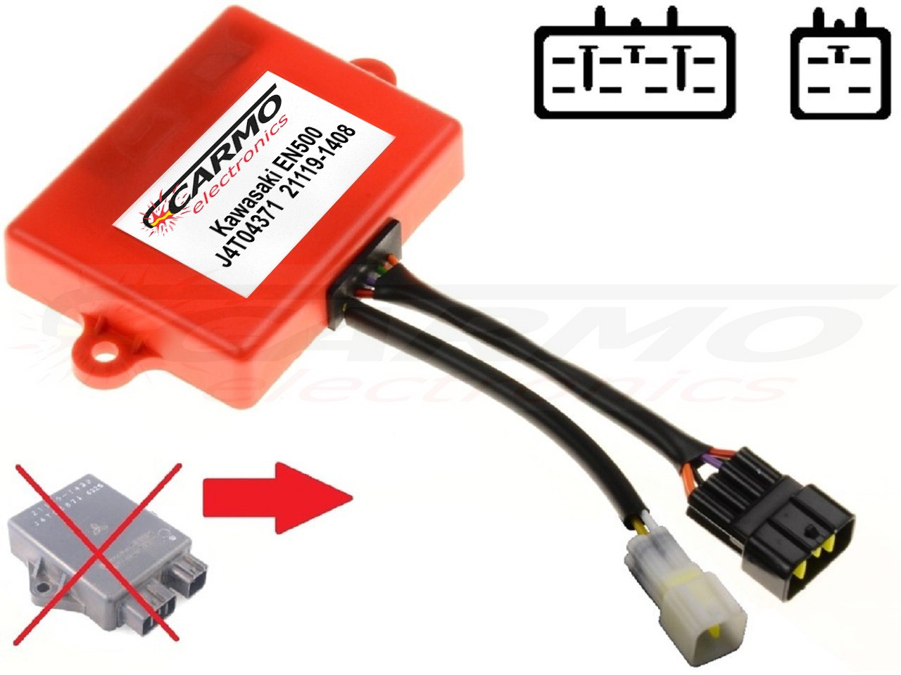 Kawasaki EN500 EX500R Ninja Gpz500s igniter ignition module CDI TCI Box (21119-1408, J4T04371) - Clique na Imagem para Fechar