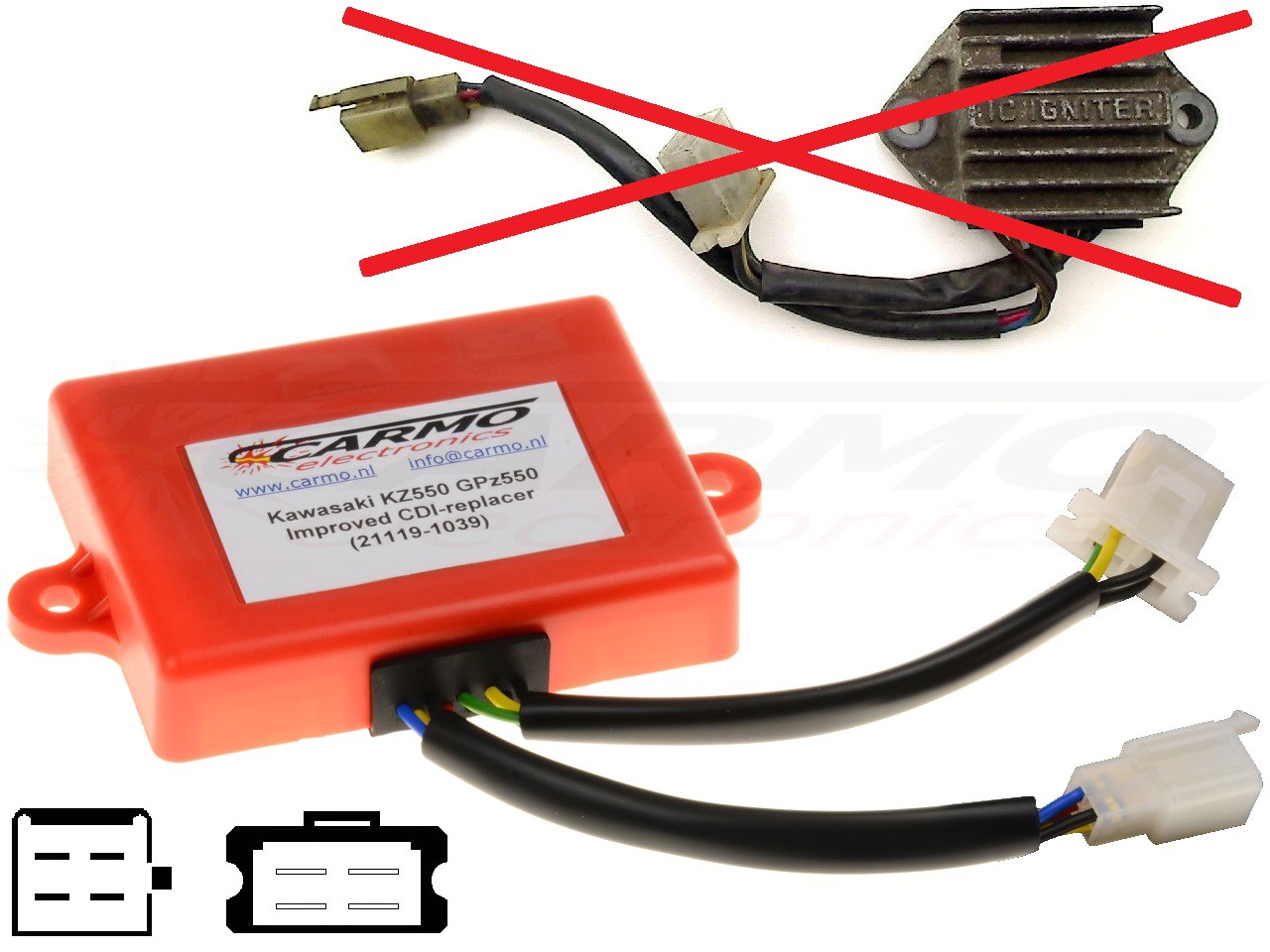 Kawasaki KZ550 CDI IC IGNITER 21119-1039 ontsteking unit - Clique na Imagem para Fechar