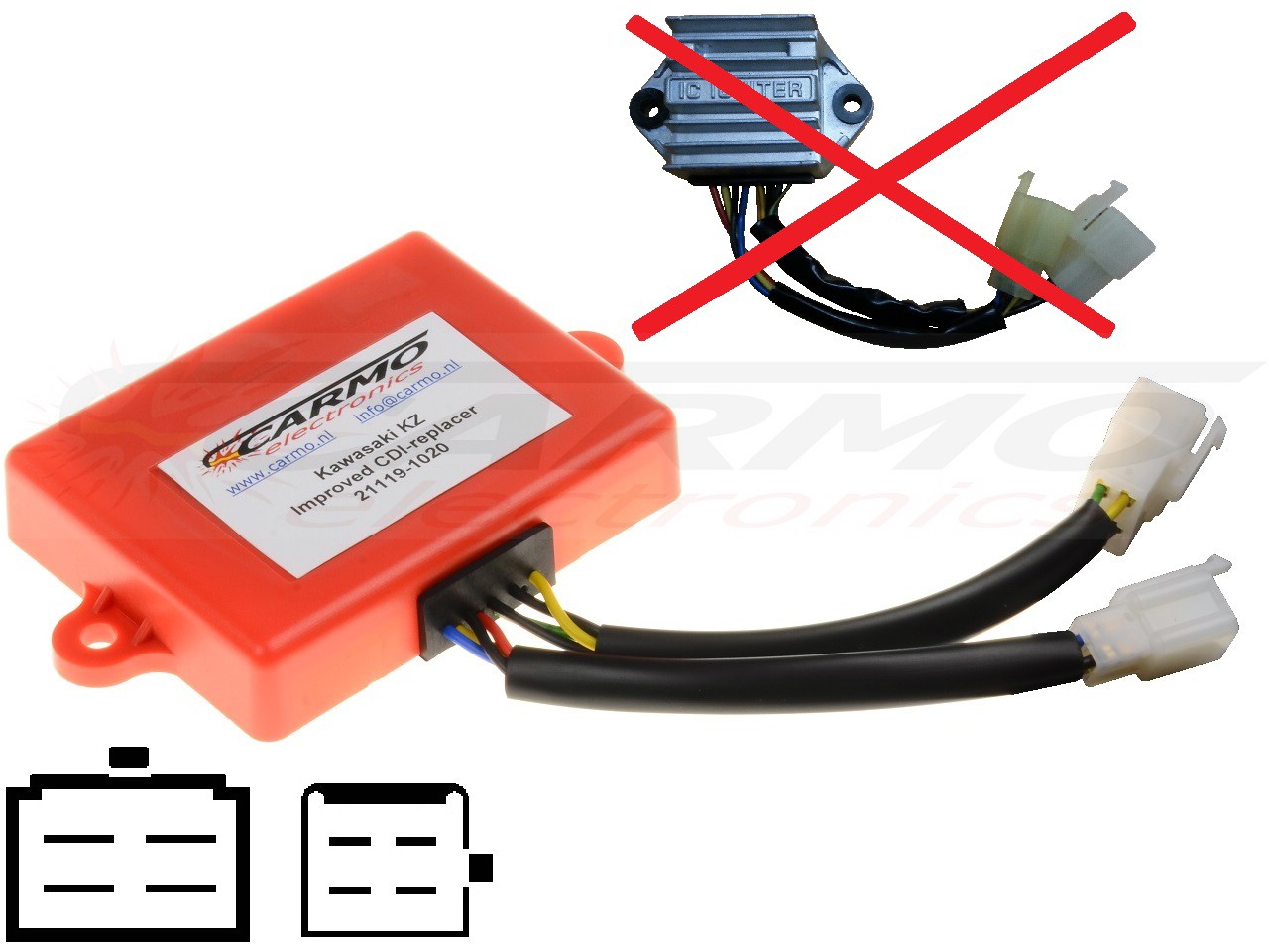 Kawasaki Z400 Z550 Z650 Z750 Z1000 igniter ignition module CDI TCI Box IC IGNITER 21119-1020 - Clique na Imagem para Fechar