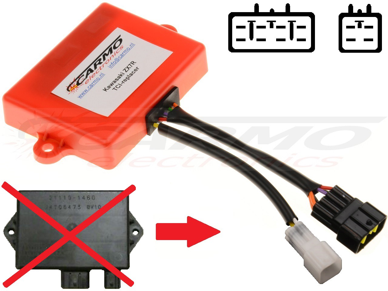 Kawasaki ZX7R ZX750 Ninja igniter ignition module CDI TCI Box (21119-1460, 21119-1462) - Clique na Imagem para Fechar