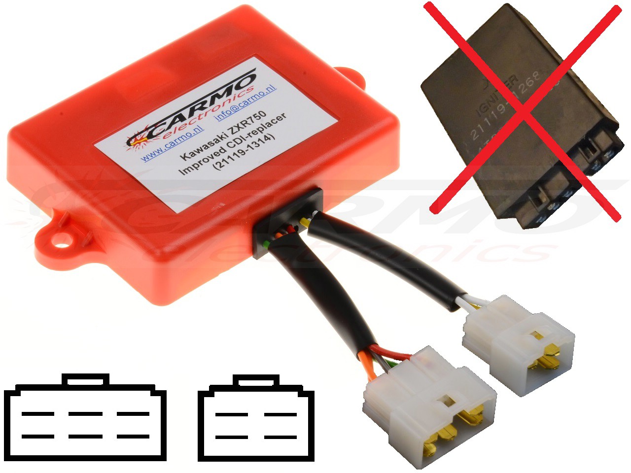 Kawasaki ZXR750 ZX-7 ZX750 igniter ignition module CDI TCI Box (21119-1314, 21119-1262, 21119-1268) - Clique na Imagem para Fechar