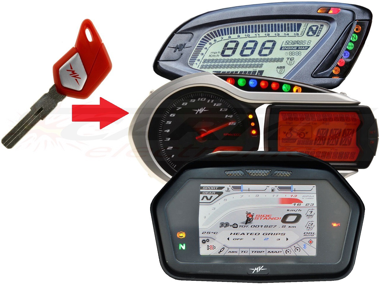 MV Agusta programmeren 1x transponder chip key → unit - Clique na Imagem para Fechar