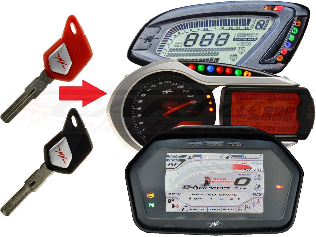 MV Agusta programmeren 2x transponder chip key → unit - Clique na Imagem para Fechar