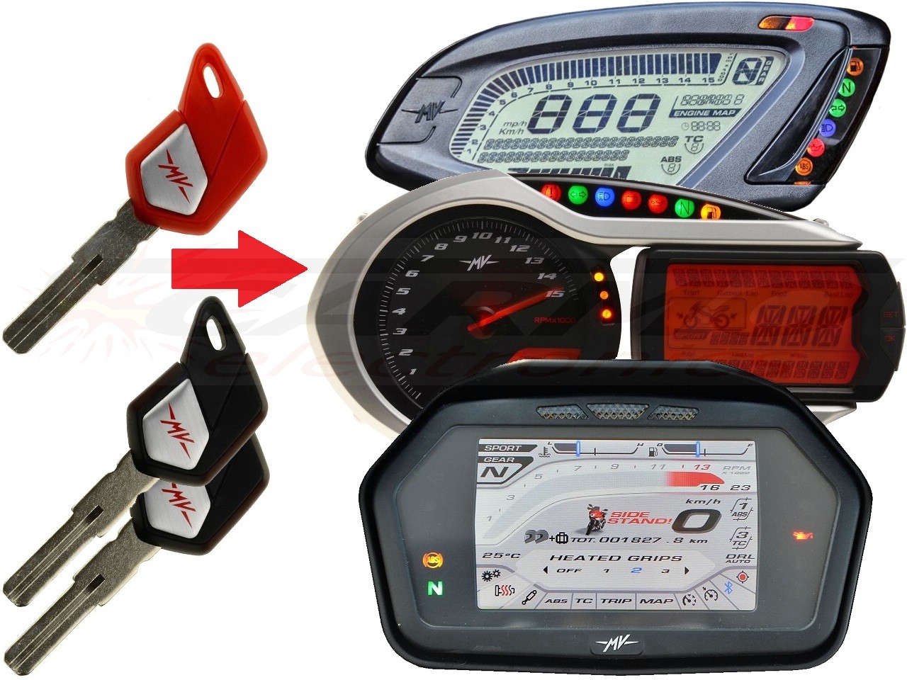 MV Agusta programmeren van 3x transponder chip key → unit - Clique na Imagem para Fechar