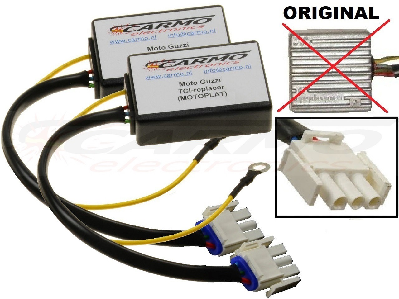 Motoplat Moto Guzzi California 3 igniter ignition module CDI TCI Box (2X) - Motoplat 9635103 - Clique na Imagem para Fechar