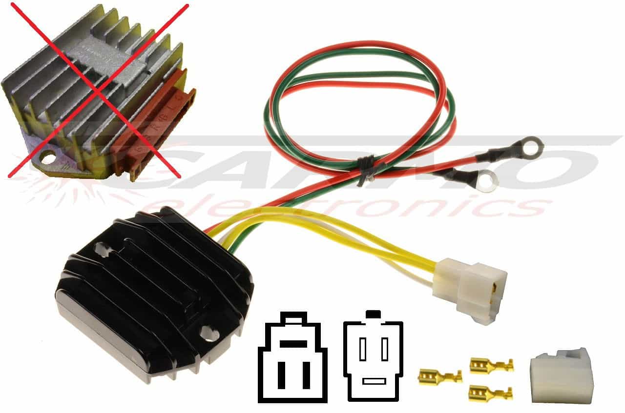 CARR5115 Rotax MOSFET Voltage regulator rectifier (343620, 362001, 343152) + Contra - Clique na Imagem para Fechar
