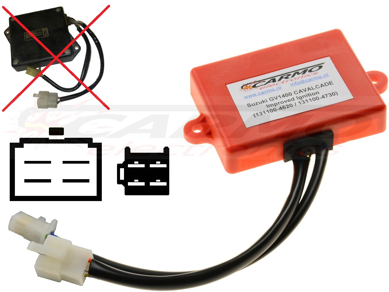 Suzuki GV1400 Cavalcade igniter ignition module CDI TCI Box (131100-4620, 131100-4730) - Clique na Imagem para Fechar