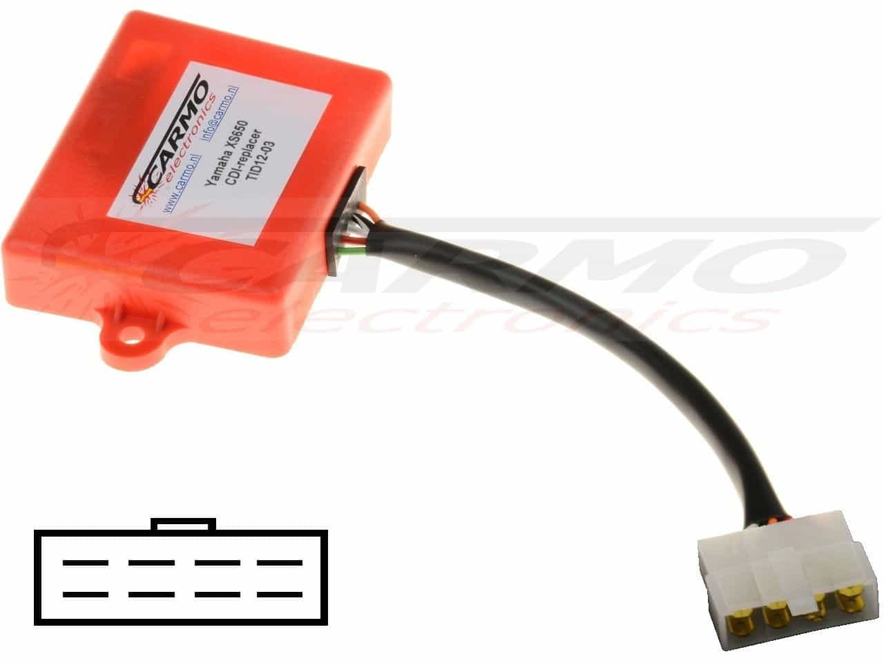 Yamaha XS650 igniter ignition module CDI TCI Box TID12-03 (8 pins connector) - Clique na Imagem para Fechar